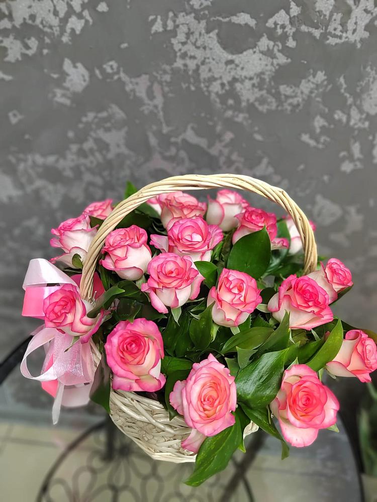 Цветочная композиция из Розы в корзине в Степном