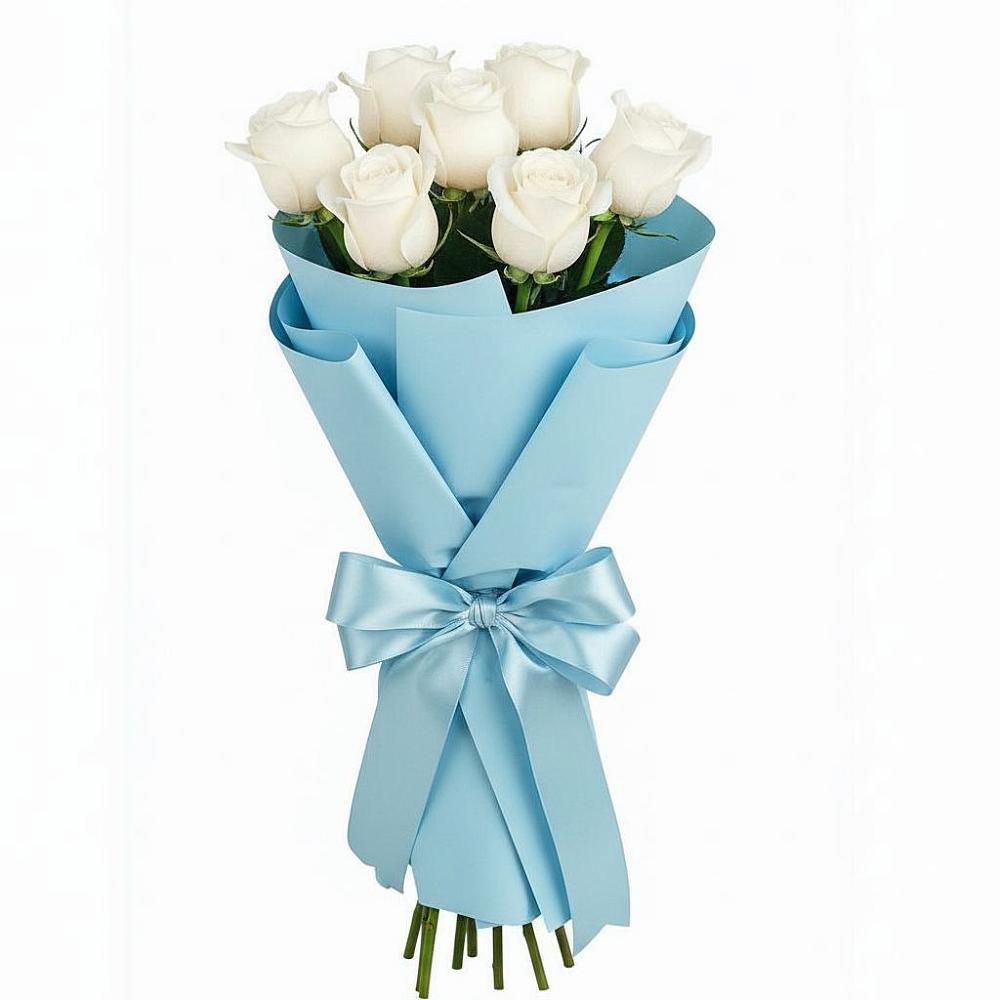 Букет 7 белых роз Проуд в Степном