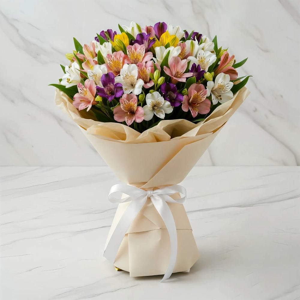 Букет цветов из: Альстромерии в Степном