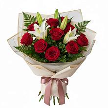 Букет цветов из:  Лилии и Розы в Степном