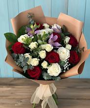 Букет цветов из:  Розы и Альстромерии в Степном