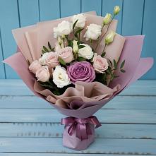 Букет цветов из:  Розы и Лизиантусы #REPLACE_PRED# Степном