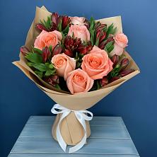 Букет цветов из:  Розы и Альстромерии в Степном