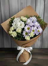 Букет цветов из:  Хризантемы и Розы в Степном