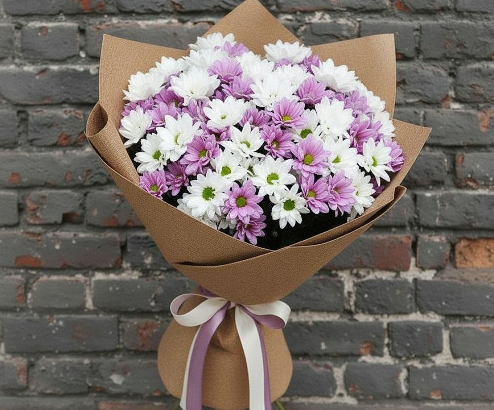Букет цветов из: Хризантемы в Степном