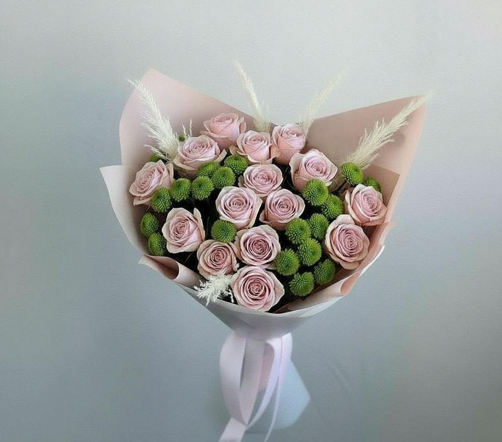 Букет цветов из: Розы и Хризантемы в Степном