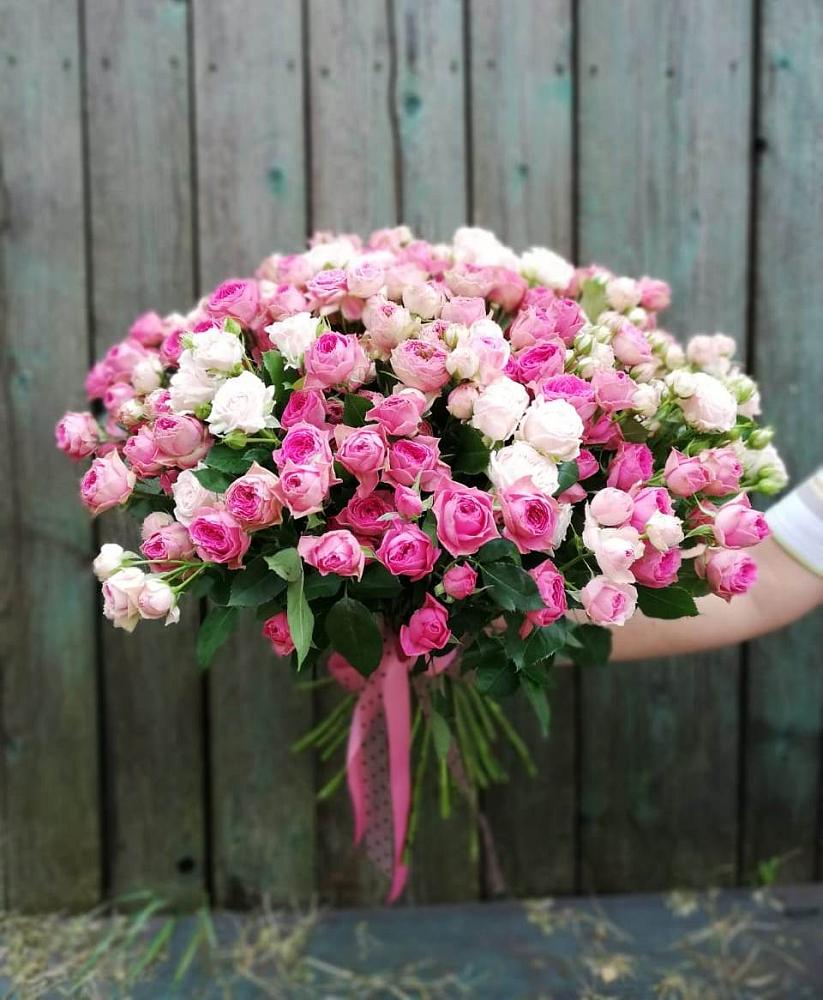 Букет Розовые кустовые розы Натали и Лав Лидия в Степном