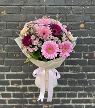 Букет цветов из:  Герберы и Хризантемы в Степном
