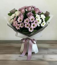 Букет цветов из:  Хризантемы и Розы в Степном