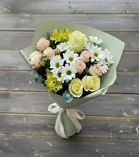 Букет цветов из:  Альстромерии, Розы и Хризантемы в Степном