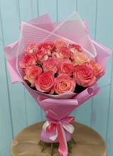 Букет 15 Розовых роз Равель в Степном