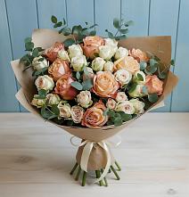 Букет цветов из:  Альстромерии и Розы #REPLACE_PRED# Степном